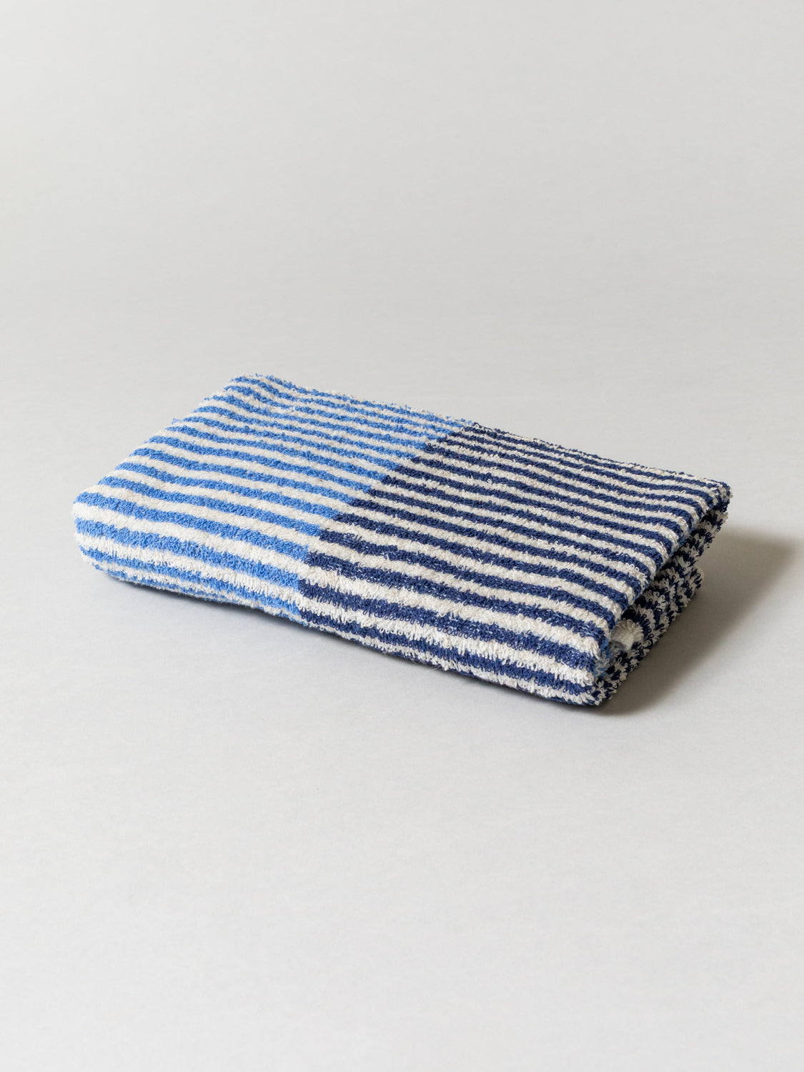 Hemp Stripe Towel, Blue | MORIHATA