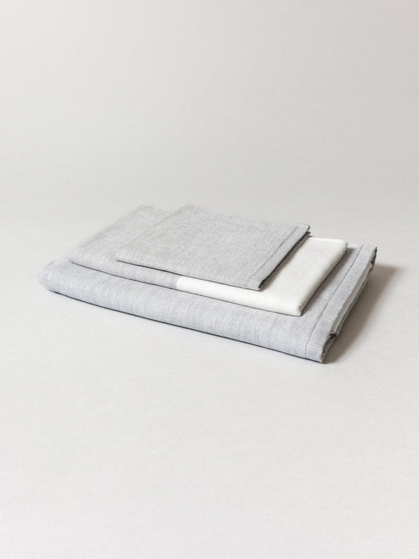 Two-Tone Chambray Towel, Black 1