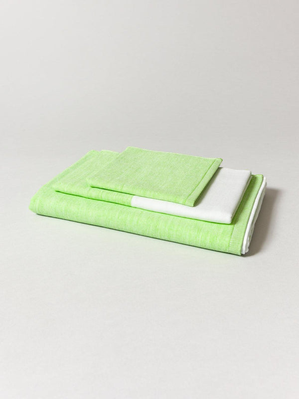 Two-Tone Chambray Towel, Green 1