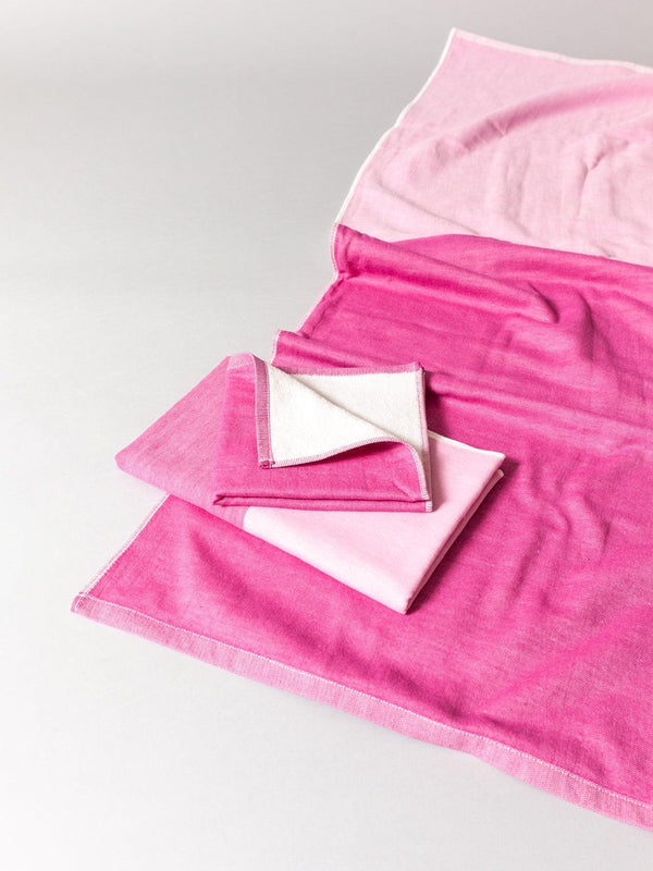Two-Tone Chambray Towel, Pink 2