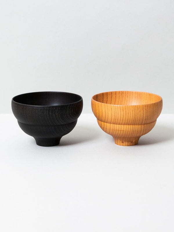 Tsumugi Wooden Bowl - Mokko, Black