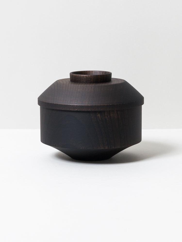 Tsumugi Wooden Bowl with Lid - Mentsuu, Black | MORIHATA