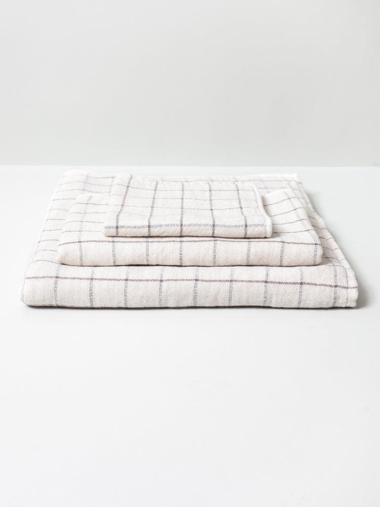 Morihata International Moku Light Linen & Cotton Japanese Bath Towels - Charcoal, Washcloth (Set of 2)