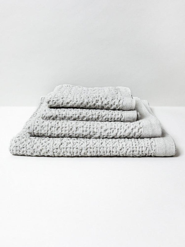 Lattice Linen Towel, Ice Grey - MORIHATA
