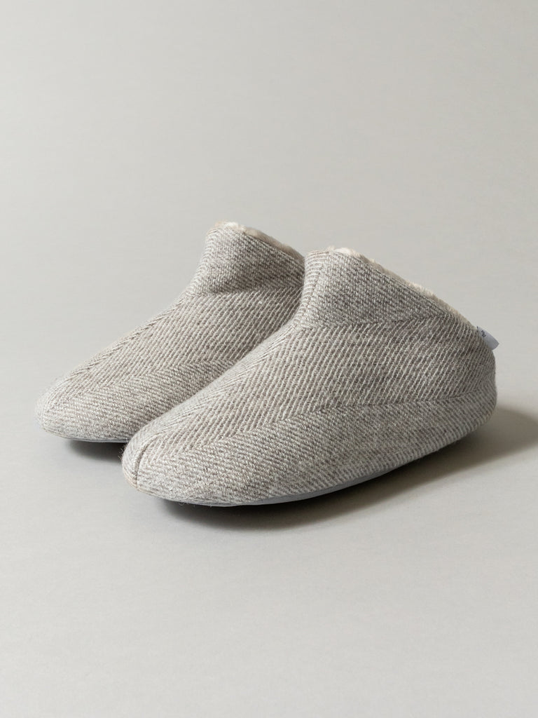 Shetland Wool Lined Room Bootie, Beige