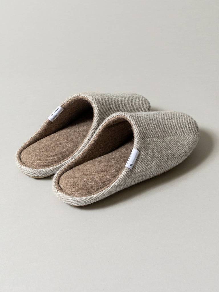 Shetland Wool Lined Home Shoes, Beige