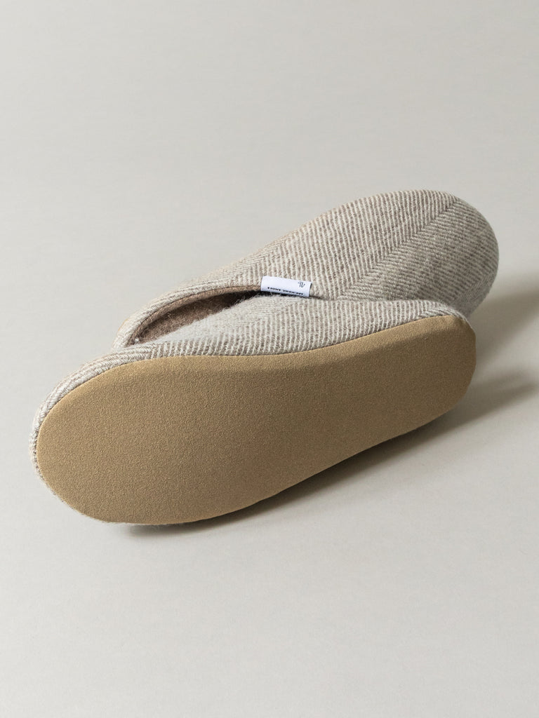 Shetland Wool Lined Home Shoes, Beige