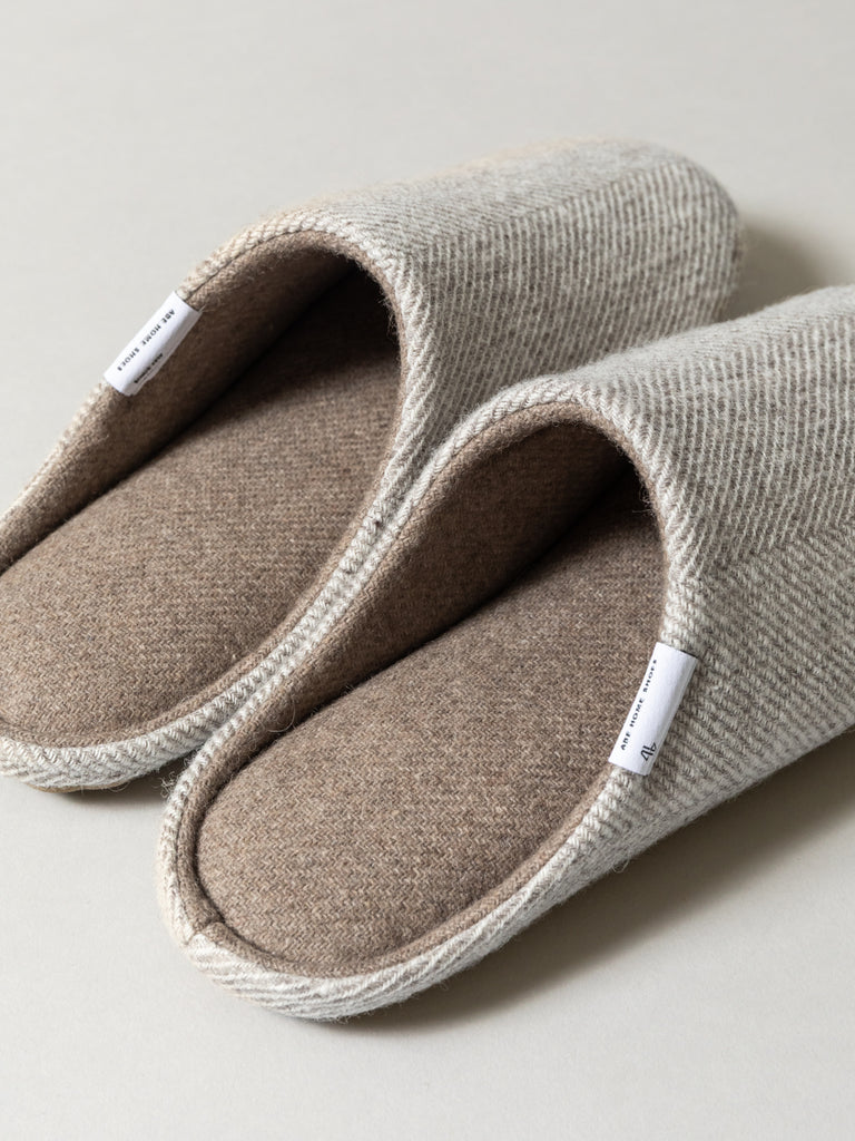 Shetland Wool Lined Home Shoes, Beige