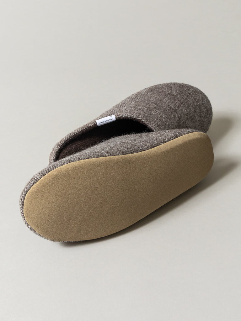 Shetland Wool Lined Home Shoes, Brown