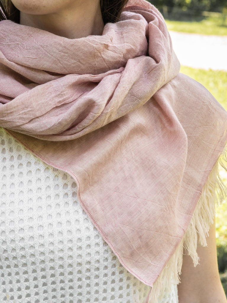 Haolu Cotton Wool Stole, Red Plum