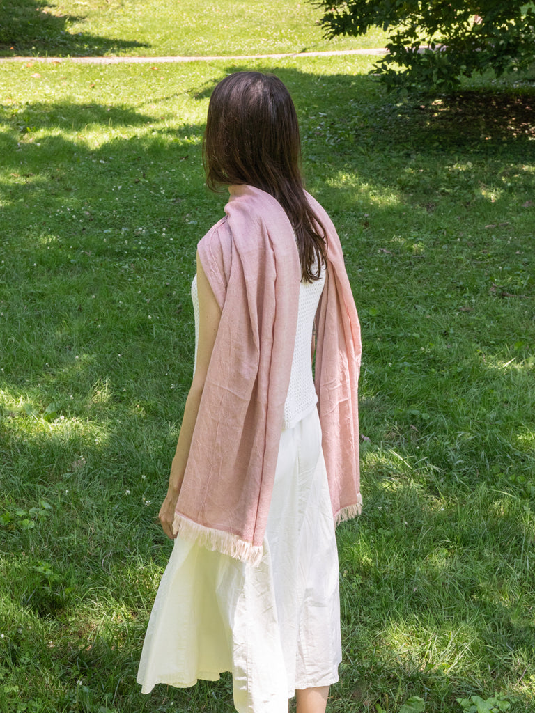 Haolu Cotton Wool Stole, Red Plum