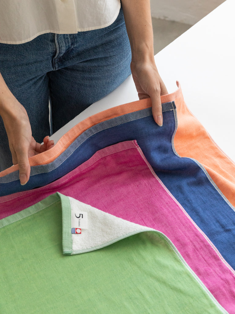 Two-Tone Chambray Towel, Orange 2