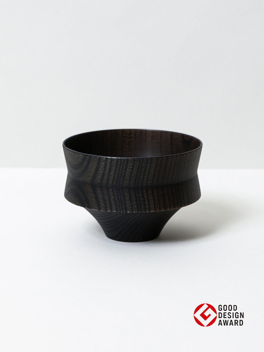 Tsumugi Wooden Bowl - Kine, Black | MORIHATA