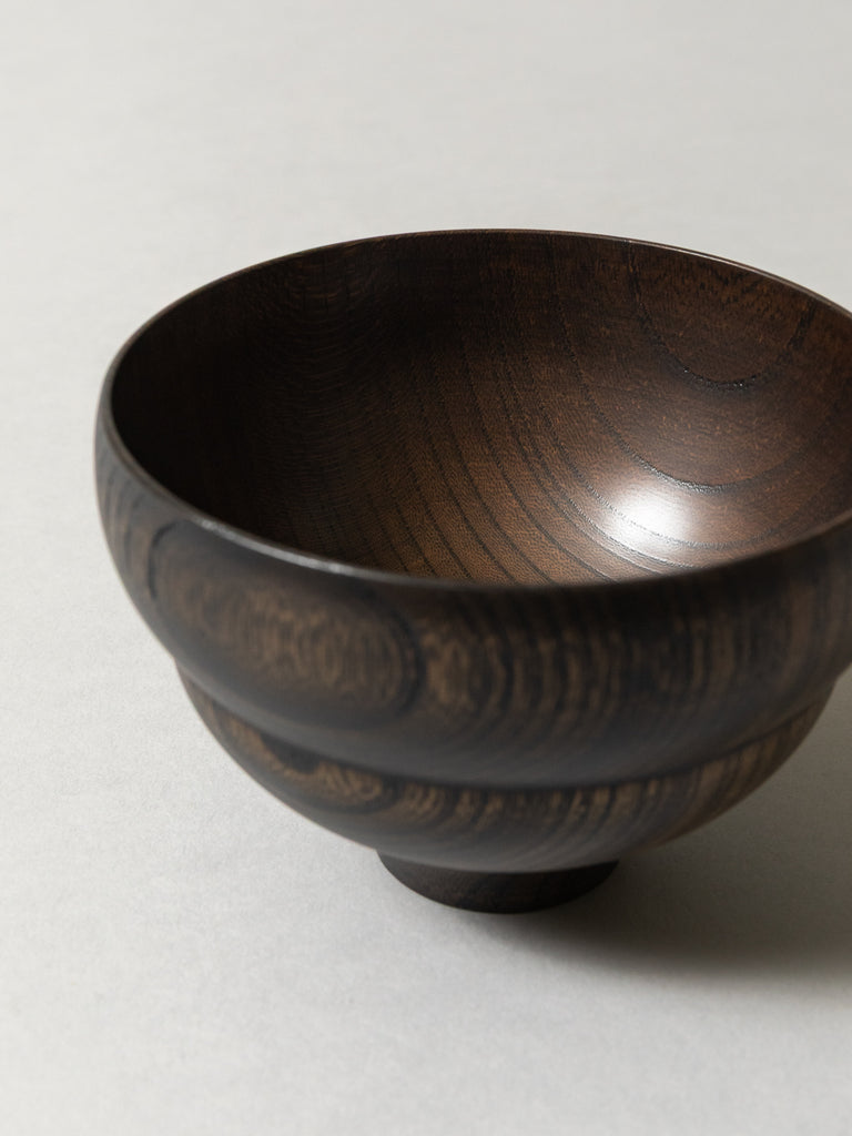 Tsumugi Wooden Bowl - Mokko, Black