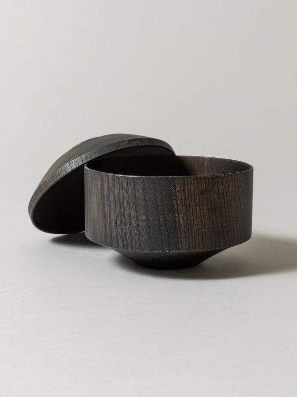 Tsumugi Wooden Bowl with Lid - Mentsuu, Black