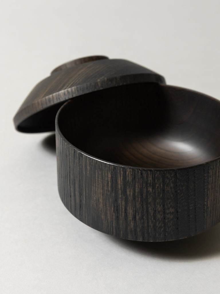 Tsumugi Wooden Bowl with Lid - Mentsuu, Black