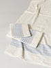 Flax Line Organics Towel, Blue-Ivory