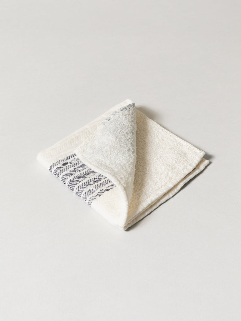 Flax Line Organics Towel, Navy-Ivory