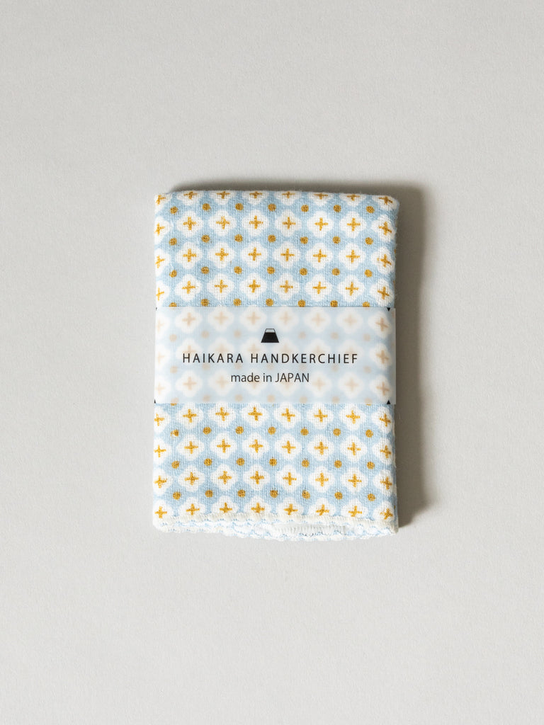 Haikara Little Handkerchief Pattern, Cross Blue