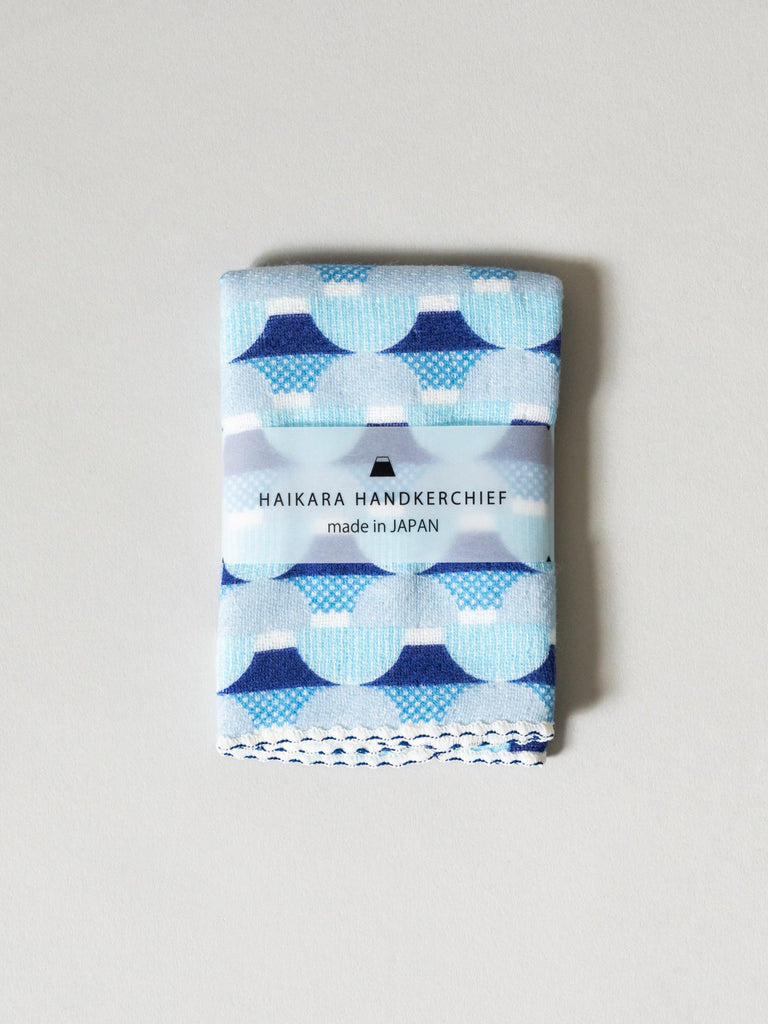 Haikara Little Handkerchief Pattern, Fuji Blue