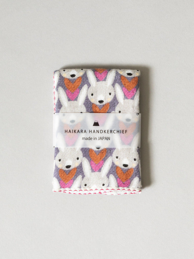 Haikara Little Handkerchief, Pink Bunny