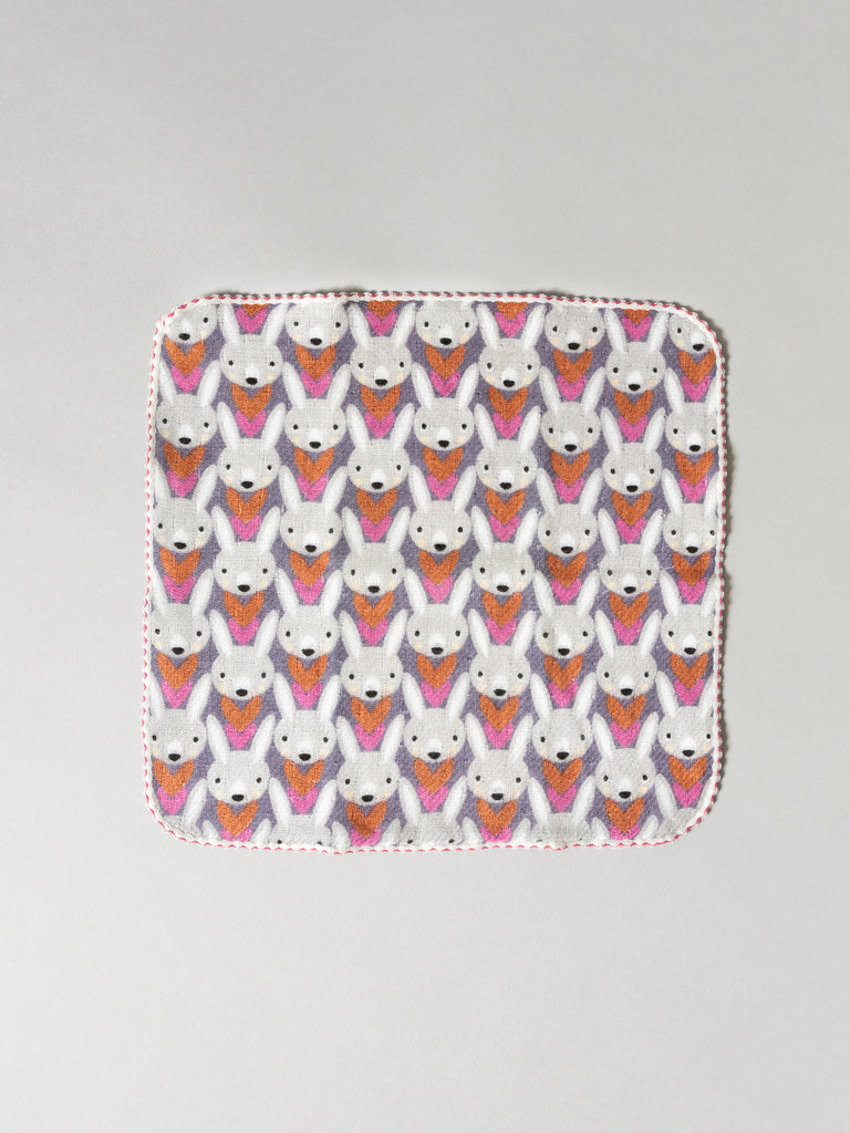 Haikara Little Handkerchief, Pink Bunny