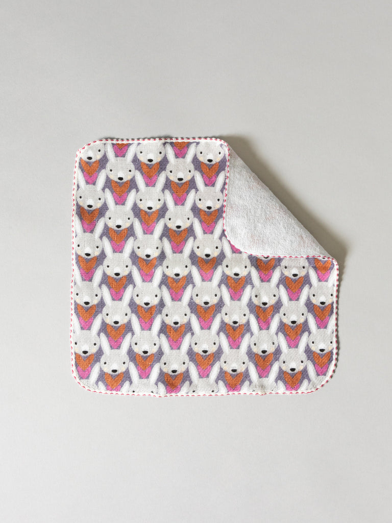 Haikara Little Handkerchief, Pink Bunny