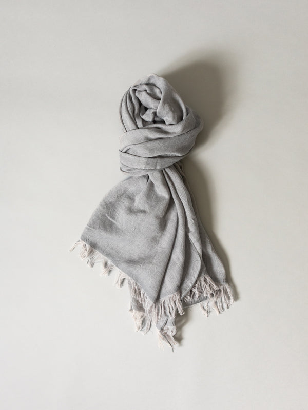Haolu Cotton Wool Stole, Pewter