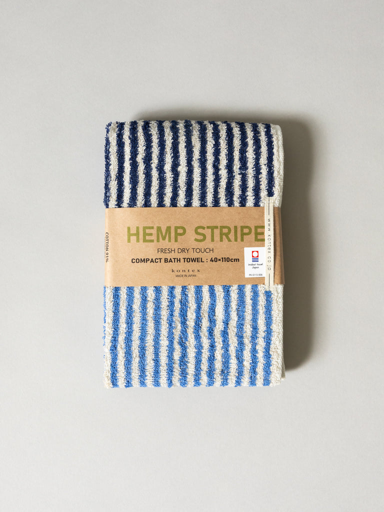 Hemp Stripe Towel, Blue