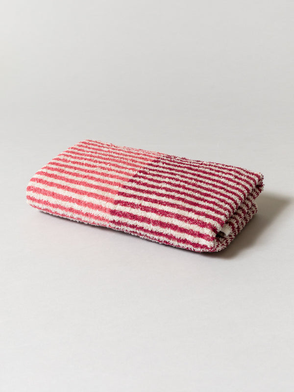 Hemp Stripe Towel, Pink