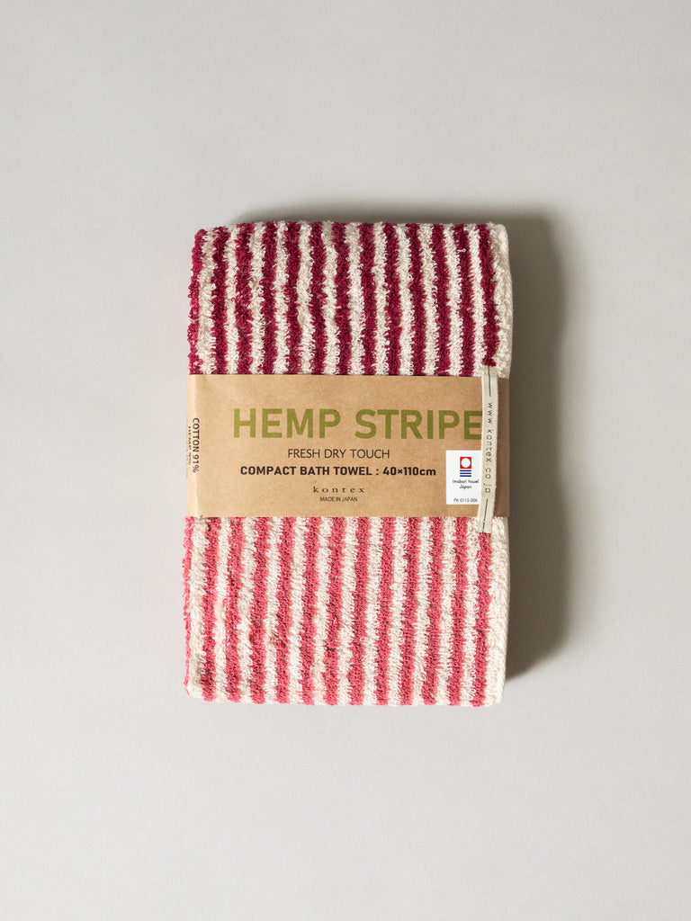 Hemp Stripe Towel, Pink