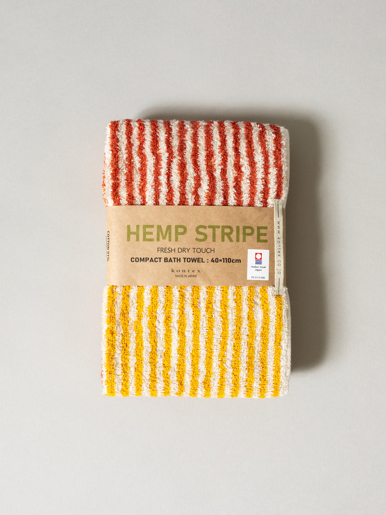 Hemp Stripe Towel, Yellow