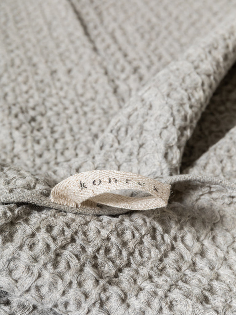 Lattice Linen Towel, Ice Grey