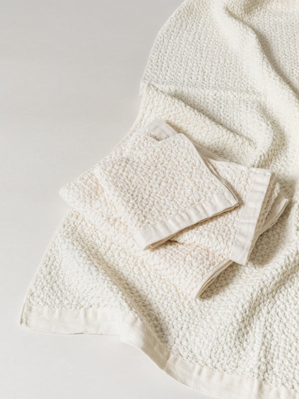 Lattice Linen Towel, Ivory