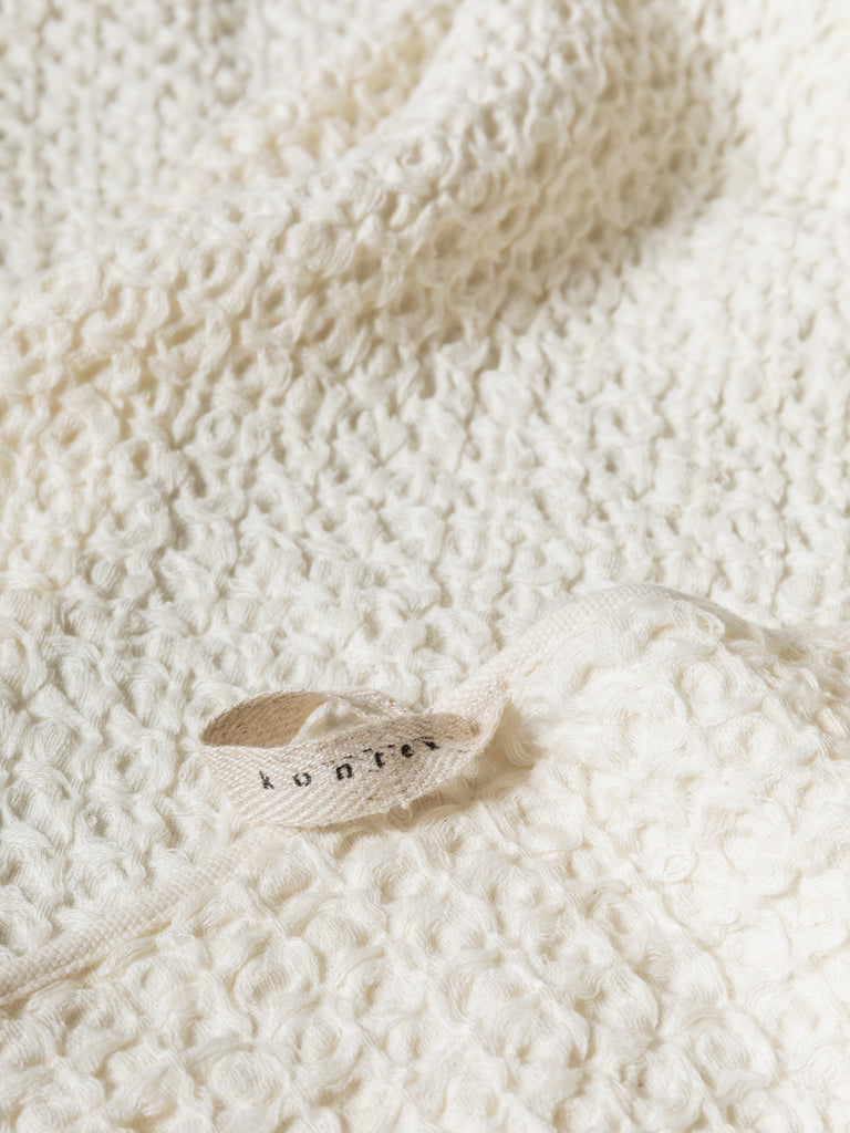 Lattice Linen Towel, Ivory