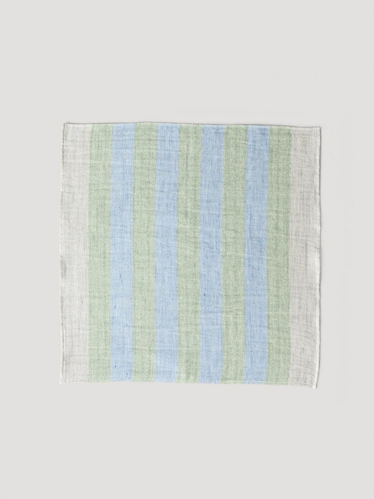 Classic Green And Aqua Blue Check Heavyweight Linen Kitchen Towel