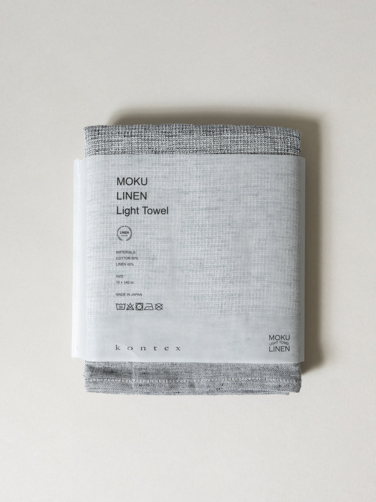 Moku Linen Light Towel, Charcoal