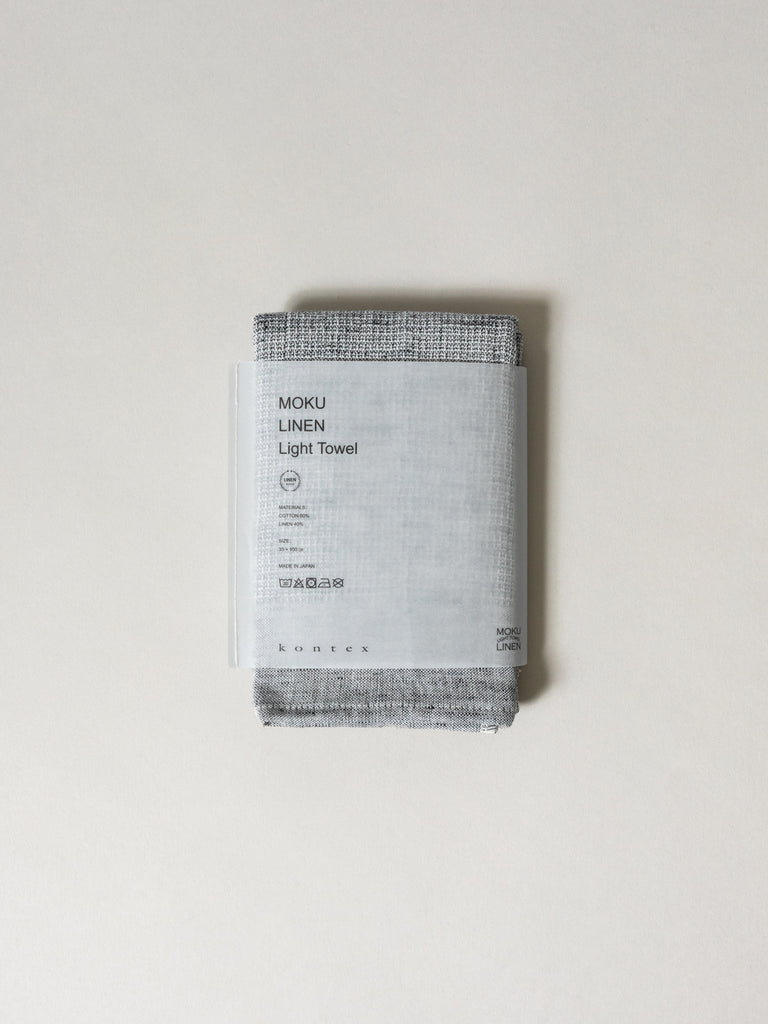 Moku Linen Light Towel, Charcoal