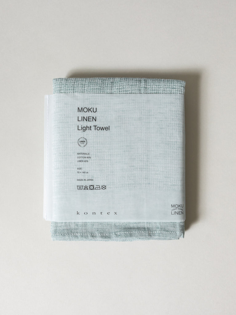 Moku Linen Light Towel, Green