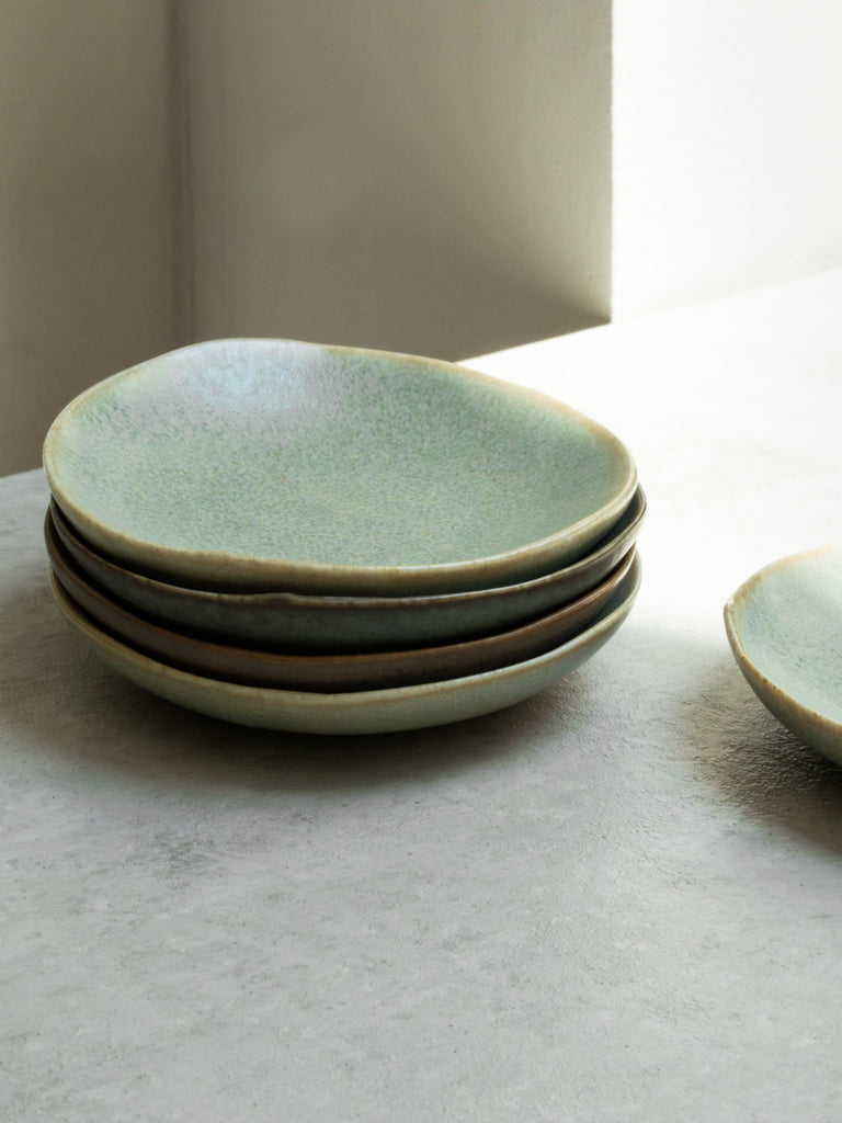 Porcelain Small Plate, Silver Green