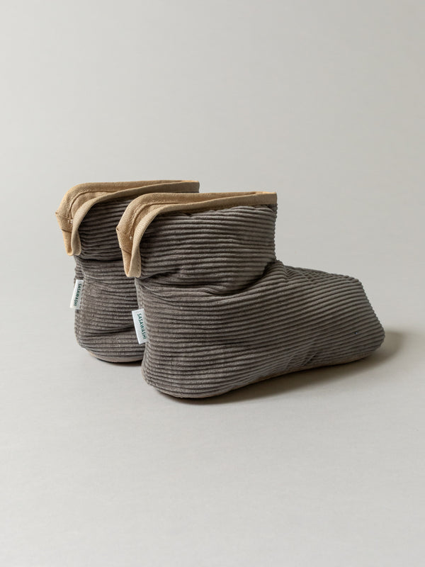 Sasawashi Corduroy Room Boots, Taupe
