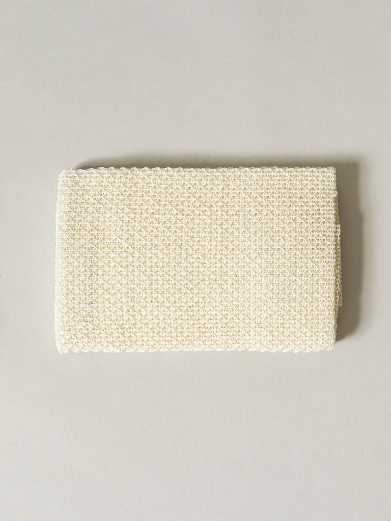 Sasawashi Mesh Body Scrub Towel, Off-White