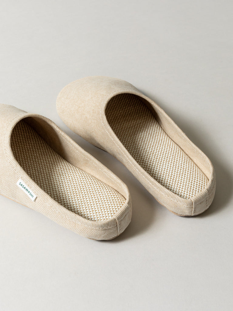 Sasawashi Japanese Room Shoes, Beige | MORIHATA