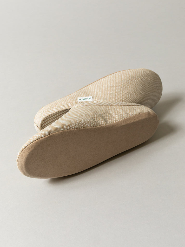 Sasawashi Japanese Room Shoes, Beige