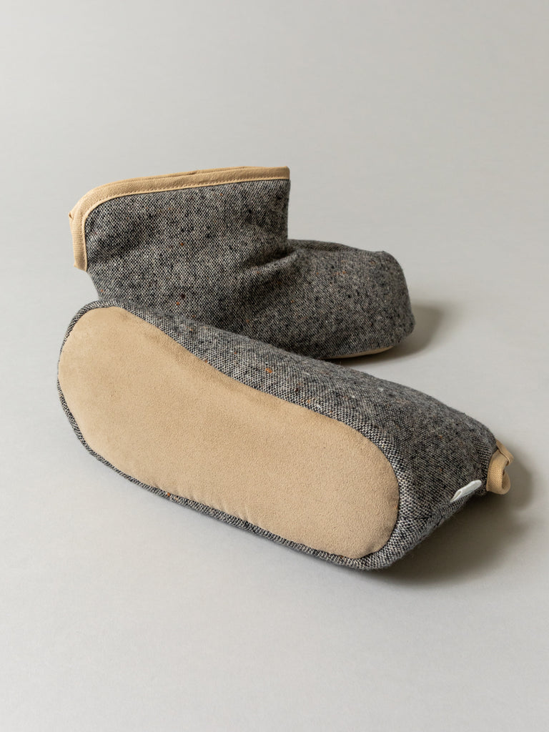 Sasawashi Wool Room Boots, Grey