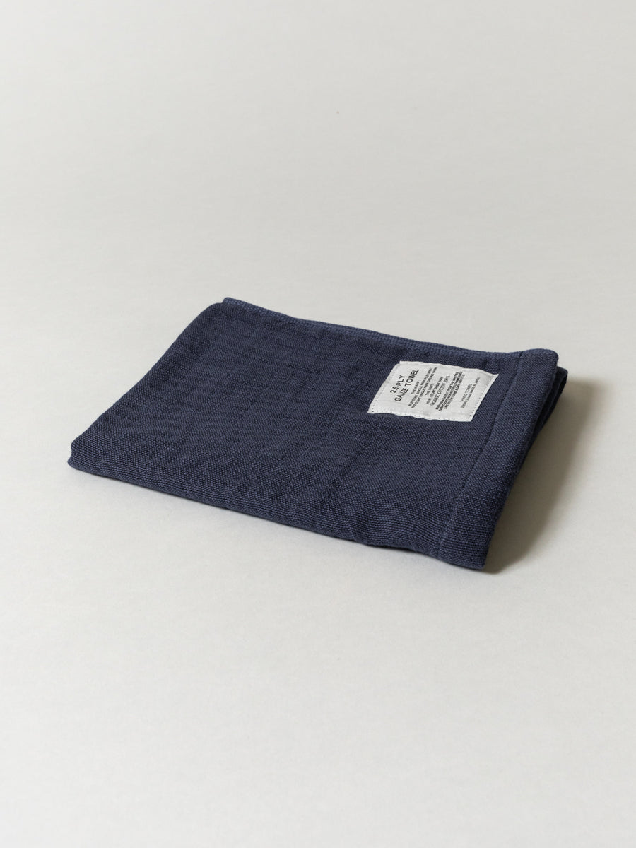 2.5-Ply Gauze Kitchen Towel, Navy | MORIHATA