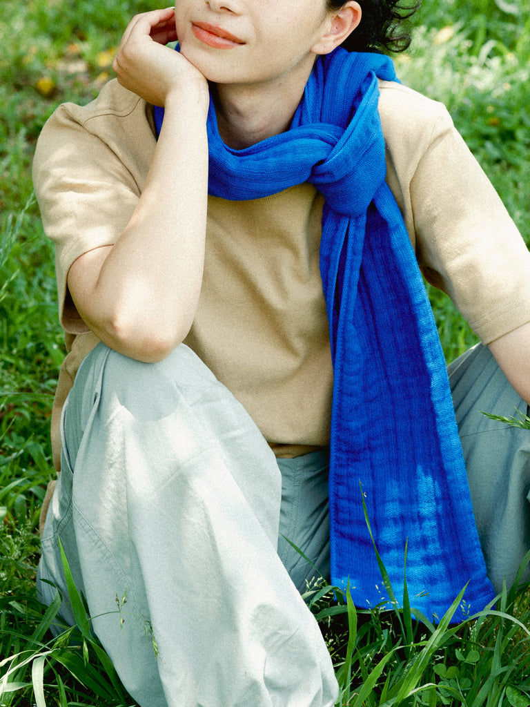 2.5-Ply Gauze Scarf, Blue