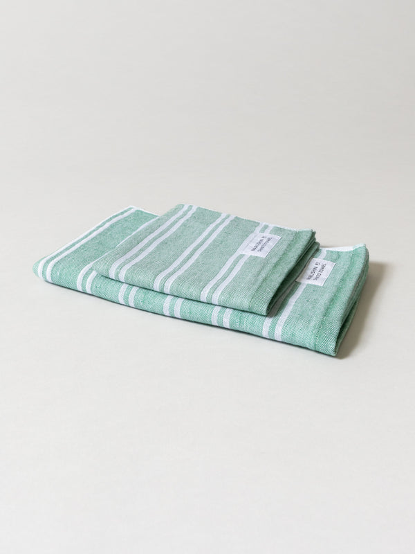 Shima Stripe Towel - B, Forest