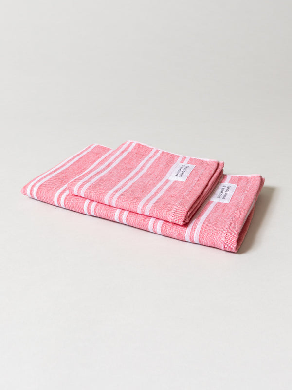 Shima Stripe Towel - B, Red