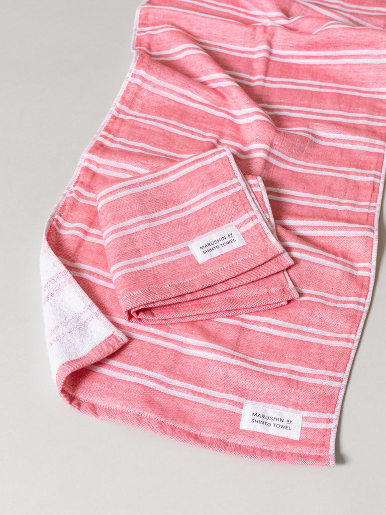 Shima Stripe Towel - B, Red
